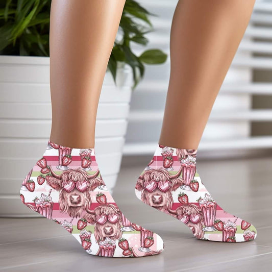 Strawberry Cow - Custom Socks for Everyday Comfort