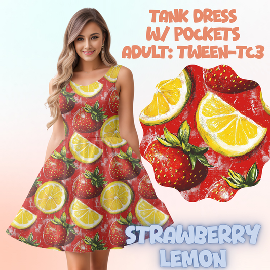 STRAWBERRY LEMON - ADULT TANK DRESS PREORDER CLOSES 5/15