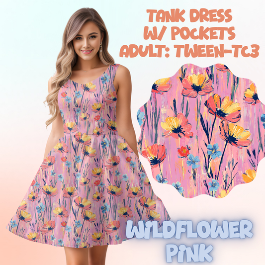 WILDFLOWER PINK - ADULT TANK DRESS PREORDER CLOSES 5/15