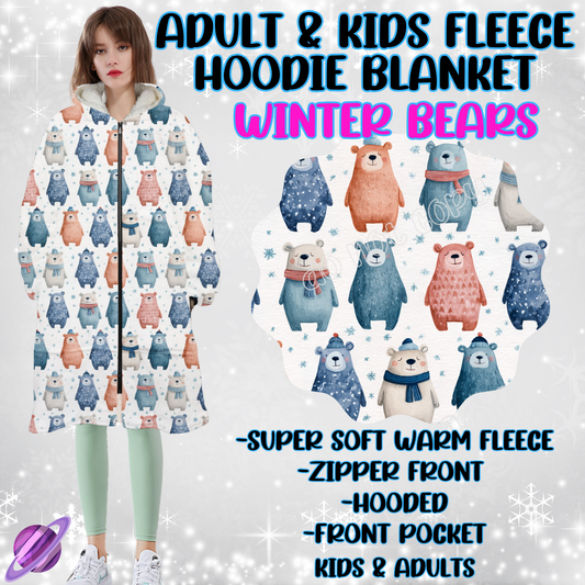 WINTER BEARS - HOODIE BLANKET RUN-PREORDER CLOSING 9/27
