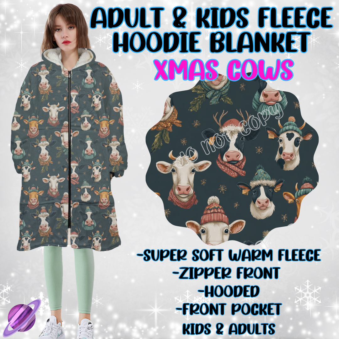 XMAS COWS - HOODIE BLANKET RUN-PREORDER CLOSING 9/27