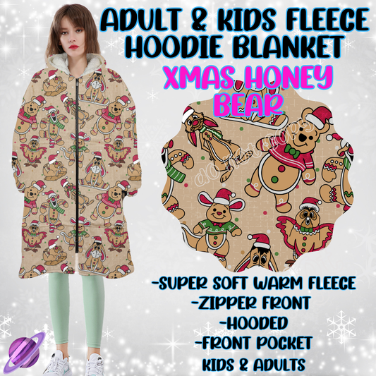 XMAS HONEY BEAR - HOODIE BLANKET RUN-PREORDER CLOSING 9/27